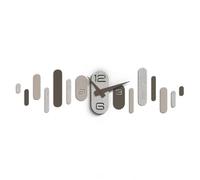 Giallobus - Reloj Geotime - Wave - Madera de MDF - Geotime - 12W_Concrete - Reloj de Pared Moderno - Números Adhesivos 3D - Construcción Modular