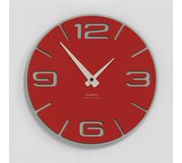 Giallobus - Reloj Premium - Simple Relief - Madera de MDF - Premium 30x30 cm - n.19 Rustic Rouge - Artesano Made in Italy - Silencioso - Idea de Regalo - Doble Nivel Moderno