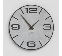 Giallobus - Reloj premium - Simple relief - Madera de MDF - Premium 45x45cm - n.12 White cement - Artesano Made in Italy - Silencioso - Idea de regalo - Doble nivel moderno