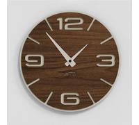 Giallobus - Reloj premium - Simple relief - Madera de MDF - Premium 60x60cm - n.11 Walnut - Artesano Made in Italy - Silencioso - Idea de regalo - Doble nivel moderno