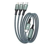 GIANAC 100W Cable USB C a Multi Cable [1.2M] 3 en 1 Cargador Cable con Chip E-Mark Múltiples Micro USB C Tipo C Lightning Cable para MacBook Pro/Air,Google Pixel,Galaxy,iPhone,Huawei,iPad Pro-Verde