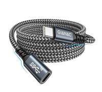 GIANAC Cable Alargador USB C 2M, 3.2 Gen 2 10Gbps Vídeo 4K@60Hz, Alargador USB C Thunderbolt 3 Carga Rápida 100W,Compatible con iPhone 15 15Plus 15 Pro, MacBook Pro Air, iPad Pro, Galaxy