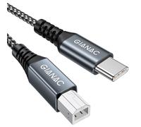 GIANAC Cable Impresora USB C Largo [5M] Cable USB C a USB Tipo B 2.0 Nailon | Cable USB de Impresora para HP, Epson, Canon, Brother, Escáner, Disco Duro, Fotografía Digital y Otros Dispositivos