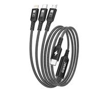 GIANAC Cable USB C a Multi USB de 100 W [1,2 M] Cable de carga rápida con chip E-Mark 3 en 1 cable de carga C a USB C [100W]+Micro [10W] + Lightning [27W] para Galaxy S23/iPad Pro, MacBook, iPhone14