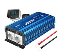Giandel 1000w Inversor de Corriente de Onda Sinusoidal Pura Convertidor DC 12V a AC 220V 230V con Mando a Distancia Pantalla LCD & 2 Tomas de CA & 2 Puertos USB para Coche RV cámping