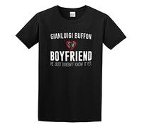 Gianluigi Buffon Is My Boyfriend Italy Football Player Soccer Fan Heart Men Cotton Blend Shirt Black XXL