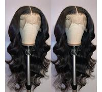 GIANNAY - Pelucas onduladas con encaje frontal para mujeres negras, peluca larga sin pegamento con línea capilar natural prearrancada y abuelitos para mujeres (pelucas onduladas de 26 pulgadas)