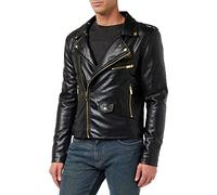 Gianni Kavanagh Black Opulence Biker Jacket Abrigo, Negro, S Mens