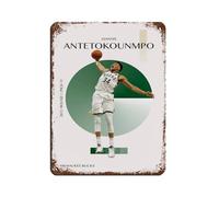 Giannis Antetokounmpo - Póster retro de metal de estaño, arte elegante, pintura de hierro, bar, cueva de personas, cafetería, garaje, póster decorativo de pared, 30 x 40 cm