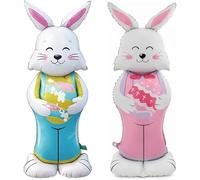 Giant 3D Standing Bunny Balloon Self-Supporting Festive Cheer, Standing Easter Bunny Balloon, 3D Foil Balloons for Easter Birthday Party Decorations Home Spring Decor (2 pcs)