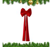 Giant Bow Christmas Tree - Pre Tied Large Decorative Ornament, Elegant Reutilizable Design, Eye Catching Accent for Interior, Home Door and Staircase Decoration for Holiday Fall Displays, Red Gold 16
