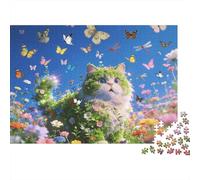 Giant Cat Floral Puzzle 1000 Piezas Reciclado Whimsical Fantasy Puzzles for Chico & Chica Parent Boy & Girl Accesorios para Juegos Developing Boy & girlren‘s Inteligencia Educativo 70x50c...