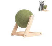 Giant Catnip Ball with Wood Stand, Catnip Floor Ball Toy, Rotatable Catnip Roller Ball Floor Mount, Floor Catnip Roller for Cat Playing (Mint Green-S)