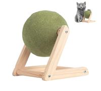 Giant Catnip Ball with Wood Stand, Catnip Floor Ball Toy, Rotatable Catnip Roller Ball Floor Mount, Floor Catnip Roller for Cat Playing (Mint Green-L)