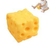 Giant Cheese Toy, Soft Funny Sensory Ball, Glitter Rebound Squeeze Fidget, Comfortable Handheld Novelty Toy, Durable Stress Relief Ball, Portable Cheese Shaped Toys for Kids Adults Students Workers