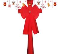 Giant Christmas Door Bow - Oversized Door Decor, Large Christmas Organza Bow Decoration, Holiday Doors Decor | Double-Layer Doorway Wreath Curtain Accent with Safety Pins for Home Holiday Display