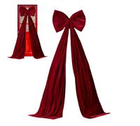 Giant Christmas Tree Bow | 20 X 71 Inch Extra Large Indoor Velvet Decor, Adaptable Christmas Holiday Wall Backdrop, Luxurious Velvet Texture For Door Wall Wedding Engagement Birthday Room