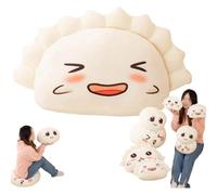 Giant Cute Dumpling & Steamed Bun Plush Toy,Backrest Pillows with Lovely Faces,Soft Cozy Sleeping Stuffed Pillow,Funny Adorable Food Themed Pillow (Squinting Dumpling45cm/17.71in)