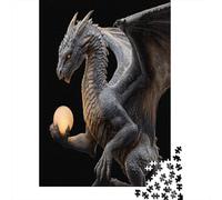 Giant Dragón Holding A Glowing Ball 70x50cm/1000pcs Rompecabezas para Adultos - Juguete De Bricolaje