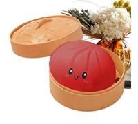 Giant Dumpling Sqùishy - 8.5cm Rainbow Stress Ball Toy | Soft Squeeze Bun Fidget Collectible - Sparkly Stress Relief Desk Ornament | Cute Durable Adult Sensory Toy Gift