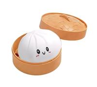 Giant Dumpling Sqùishy - 8.5cm Rainbow Stress Ball Toy | Soft Squeeze Bun Fidget Collectible - Sparkly Stress Relief Desk Ornament | Cute Durable Adult Sensory Toy Gift