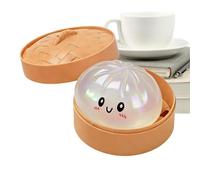 Giant Dumpling Sqùishy - 8.5cm Rainbow Stress Ball Toy | Soft Squeeze Bun Fidget Collectible - Sparkly Stress Relief Desk Ornament | Cute Durable Adult Sensory Toy Gift