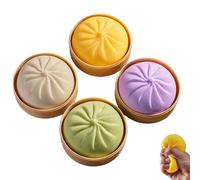 Giant Dumpling Squishy, Giant Glitter Dumpling, Large Soft Stress Relief Fidget Ball for Kids and Adults, Anxiety Relief Fidget Toy, Soft Squeeze Decompression Dough (4 pcs)