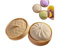 Giant Dumpling Squishy, Jumbo Dumpling Squishy, Mega Rainbow Dumplings Fidget, Large Stress Relief Sensory Ball for Adults & Kids, Squeeze Decompression Dough Fidget Toy (White)