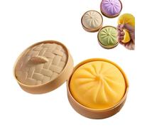 Giant Dumpling Squishy, Jumbo Dumpling Squishy, Mega Rainbow Dumplings Fidget, Large Stress Relief Sensory Ball for Adults & Kids, Squeeze Decompression Dough Fidget Toy (Yellow)