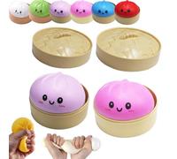 Giant Dumpling Squishy, Jumbo Rainbow Dumpling Stress Ball for & Adults, Extra Large Soft Slow Rising Squishy Dumplings for Anxiety Relief, Sensory Fidget Dough Toy, Decompresión (2 piezas