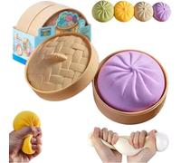 Giant Dumpling Squishy, Jumbo Rainbow Dumpling Stress Ball for Kids & Adults, Extra Large Soft Slow Rising Squishy Dumplings for Anxiety Relief, Sensory Fidget Dough Toy, Decompression Dough (Purple)