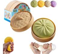 Giant Dumpling Squishy, Jumbo Rainbow Dumpling Stress Ball for Kids & Adults, Extra Large Soft Slow Rising Squishy Dumplings for Anxiety Relief, Sensory Fidget Dough Toy, Decompression Dough (Verde)