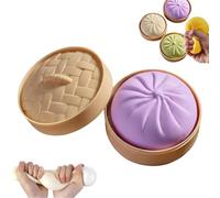 Giant Dumpling Squishy, Mega Rainbow Dumplings, Giant Squishy Dumpling, Large Stress Relief Sensory Ball for Adults & Kids, Soft Squeeze Decompression Dough Fidget Toy (Purple)