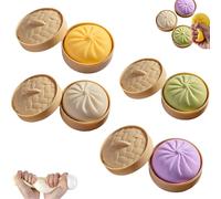 Giant Dumpling Squishy, Mega Rainbow Dumplings, Giant Squishy Dumpling, Large Stress Relief Sensory Ball for Adults & Kids, Soft Squeeze Decompression Dough Fidget Toy (4Pcs)