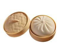 Giant Dumpling Squishy with Glitter Steamer Style Design, Soft Slow-Rise Jumbo Dumpling Squishy for Desk Decor (White)