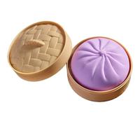 Giant Dumpling Squishy with Glitter Steamer Style Design, Soft Slow-Rise Jumbo Dumpling Squishy for Desk Decor (Purple)