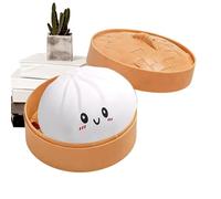 Giant Dumpling Squishys - Colorful Dumpling Stress Fidget, Fun Soft Squeeze Glitter Dumplings Stress Ball Sensory Fidget Toys with Steamer Box For Kids & Adults Boys Girls Home Office Classroom