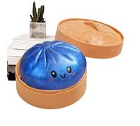 Giant Dumpling Squishys - Colorful Dumpling Stress Fidget, Fun Soft Squeeze Glitter Dumplings Stress Ball Sensory Fidget Toys with Steamer Box For Kids & Adults Boys Girls Home Office Classroom