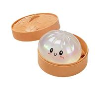 Giant Dumpling Squishys - Colorful Dumpling Stress Fidget, Fun Soft Squeeze Glitter Dumplings Stress Ball Sensory Fidget Toys with Steamer Box For Kids & Adults Boys Girls Home Office Classroom