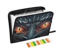 Giant Evil Dragon Eyes - Carpeta de archivos expandible con 13 bolsillos, organizador de archivos de acordeón con etiquetas, organizador portátil de documentos con cremallera, tamaño carta A4