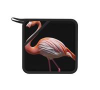 Giant Flamingo - Alfombrilla cuadrada de silicona antiquemaduras, 18 cm, adecuada para sartenes, hornos, parrillas, juegos de té