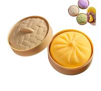 Giant Glitter Dumpling, Giant Glitter Dumpling, Mega Rainbow Dumplings Fidget, Large Stress Relief Sensory Ball for Adults & Kids, Soft Squeeze Decompression Dough (Yellow)