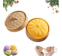 Giant Glitter Dumpling, Jumbo Dumpling Squishy Toy with Steamer Box, Large Stress Relief Sensory Ball for Adults & Kids, Anxiety Relief Fidget Toy (1PCS-A)