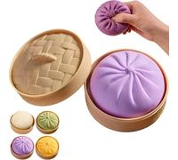 Giant Glitter Dumpling - Jumbo Dumpling with Steamer Box Stress Ball, Large Anxiety Relief for Adults & Kids (Purple)