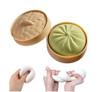 Giant Glitter Dumpling Squeeze,Giant S-quishy Dumpling Toy,Dumplings S-quishy Stress Balls, Novelty Steamed Stuffed Bun Pretend Play Food, Suitable For All Age Groups (Green)