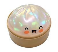 Giant Glitter Dumpling Squishy, Large Rainbow Dumplings Fidget Toy with Steamer Box, Soft Squeeze Decompressions Dough, Bao Bun Sensory Stress Ball for Kids & Adults