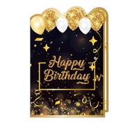 Giant Happy Birthday Card - Oversized 21x15 Inch Greeting Card, Party Guest Book Sign, Memorable Celebration Decoration and Keepsake | For Birthday Parties Friends Family Events And Milestone