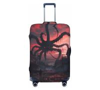 Giant Monster Over City Fundas de equipaje de viaje - Fundas protectoras elásticas para maletas de 18 a 32 pulgadas, Negro -, CH