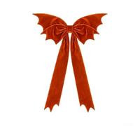 Giant Orange Bat Bow 45in Halloween Christmas Decor | Fabric Bat-wing Design, 27x45in Size, For Wreaths Trees Doors, Festive Holiday Decoration