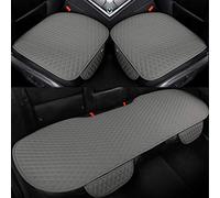 GIANT PANDA Fundas de asiento de coche de piel sintética, incluye 1 par de alfombrillas de asiento delantero y 1 funda para asiento trasero, universal, se adapta al 90% de los vehículos, color gris